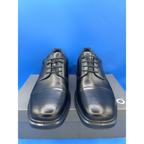 Ecco Men’s EU 45/US 11 Black Leather Timeless Square Toe Oxford Tie Shoe NEW - Picture 3 of 9